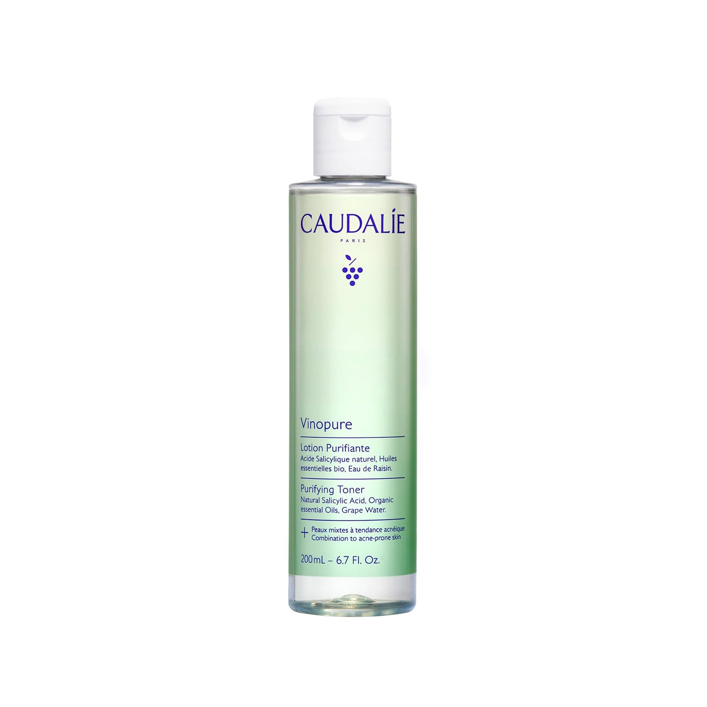 Caudalie Vinopure Salicylic Acid Pore Minimizing and Exfoliating Toner with Organic Rose Water