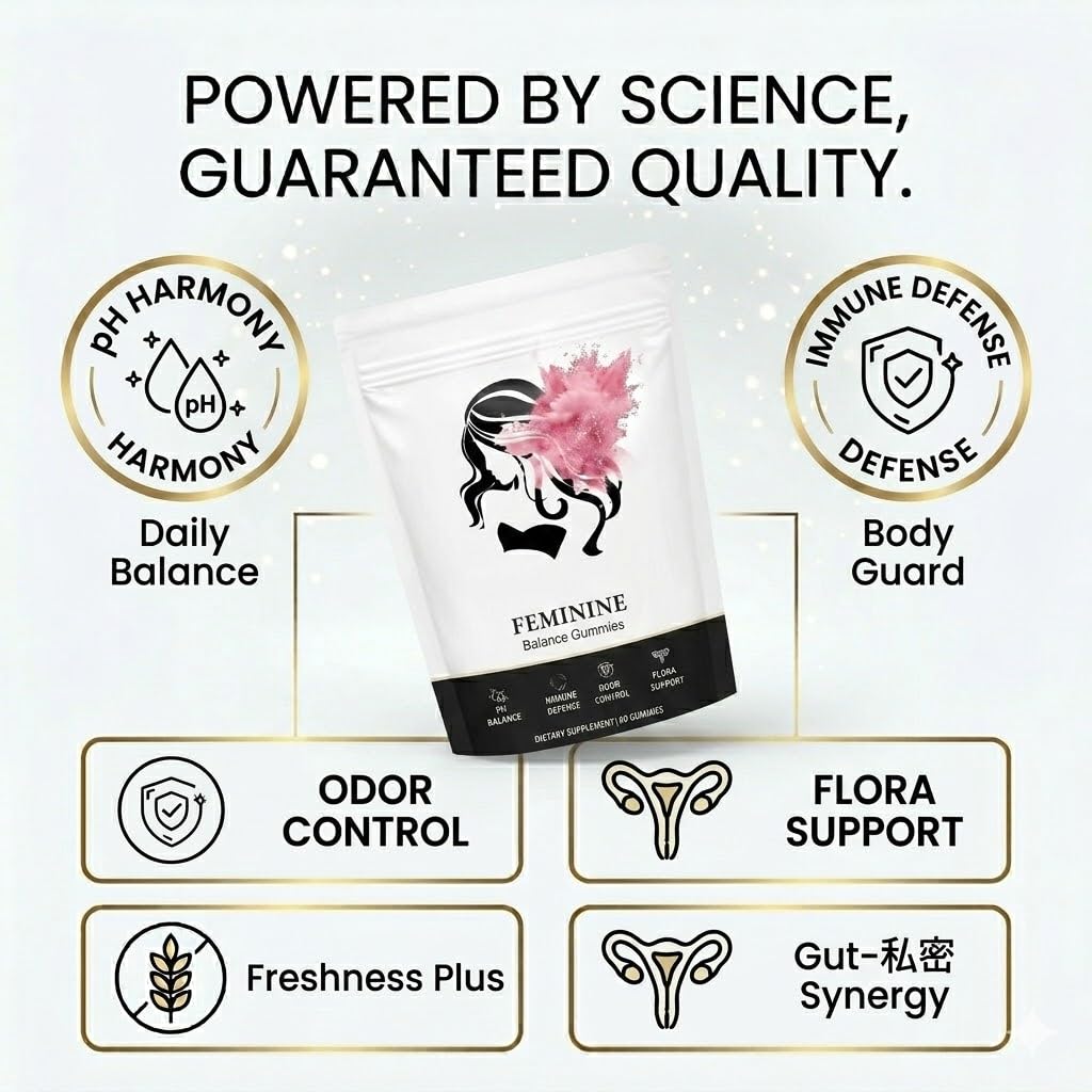 Feminine Balance Gummies, Premium Feminine Balance Gummies for Women’s, Vegan Hawaiian Pineapple, pH Balance, Healthy Odor, Flora and Immune Support, Vaginal Health Support, 60 Count (Pineapple)
