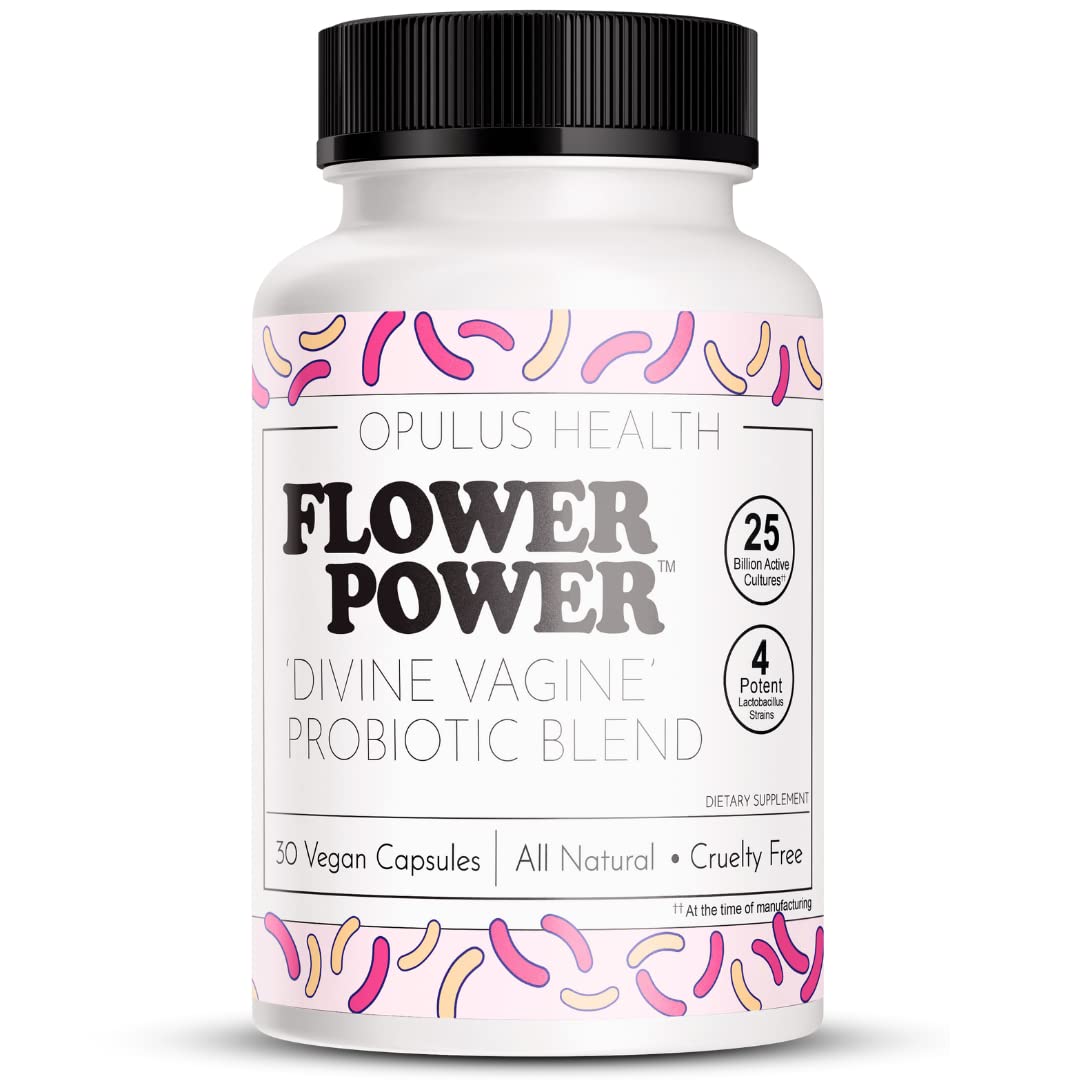 Flower Power Divine Feminine Wellness Blend Capsules – Daily Herbal & Probiotic Supplement for Women’s Balance & Wellness – 30 Count