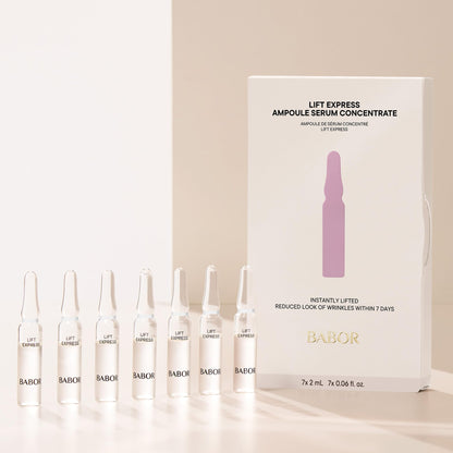 BABOR Lift Express Ampoule Concentrate, Instant Lifting Effect Fills Lines and Wrinkles Up To 6 Hours, Smoothing Skincare Capsule, Anti Aging Serum, Increase Firming & Elasticity, 7 Treatments