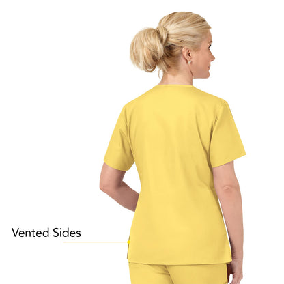 WonderWink womens Origins Bravo V-Neck Top, Yellow, X-Small