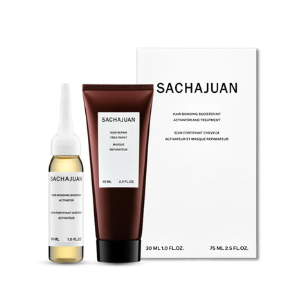 SachaJuan Hair Bonding Booster Kit | Intensive Treatment to Mend Broken Hair | Reduces Frizz & Strengthens Damaged Strands | Repair Treatment 2.5 oz + Booster 1oz |