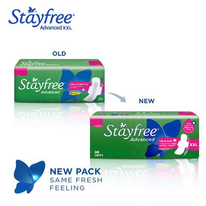 Stayfree Advanced Ultra-Comfort Napkins with Wings - 28 Pads (Extra Large)