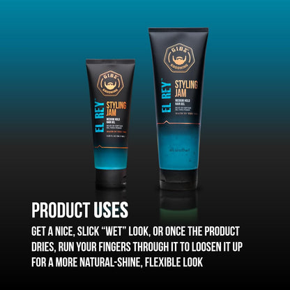GIBS Grooming El Rey Styling Jam for Men, Medium Hold Hair Gel