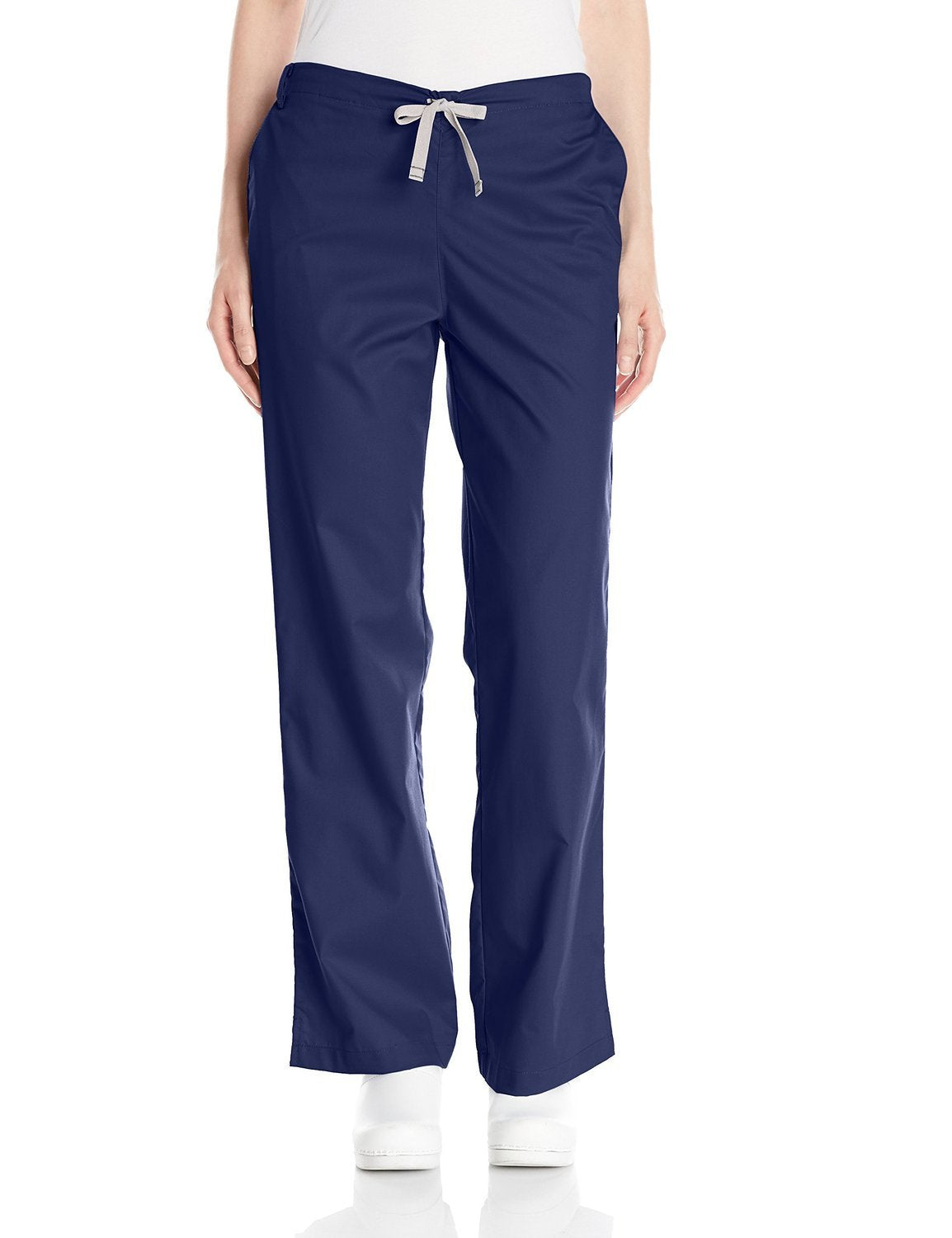 WonderWink Women's Wonderwork Flare Leg Scrub Pant, Navy, Medium/Petite