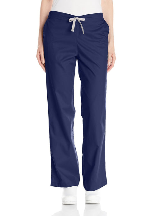WonderWink womens Wonderwork Women's Flare Leg medical scrubs pants, Navy, X-Small US