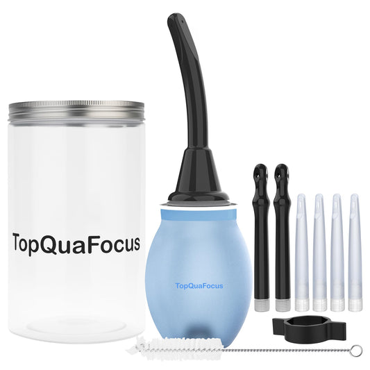 TopQuaFocus 14.5OZ Large Enema Bulb Kit Douche Bulb for Men Women Colon Cleaning Feminine Care Enemas -BPA and Phthalates Free Blue