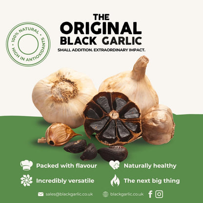 The Original Black Garlic Sweet & Savoury Peeled Cloves 50g - Gourmet, Aged to Perfection, Ready-to-Eat, 100% Natural & Vegan