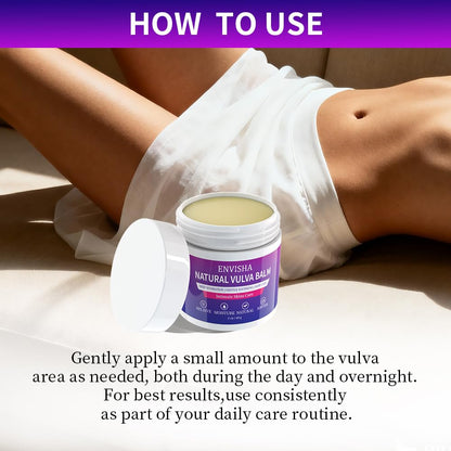 ENVISHA Vulva Moisturizing & Vulva Balm -Natural Organic Plant Extracts - Specifically Designed for Vulvar Dryness & Itching, Estrogen-Free Formula - Suitable for Menopause & Daily Care - 2 oz