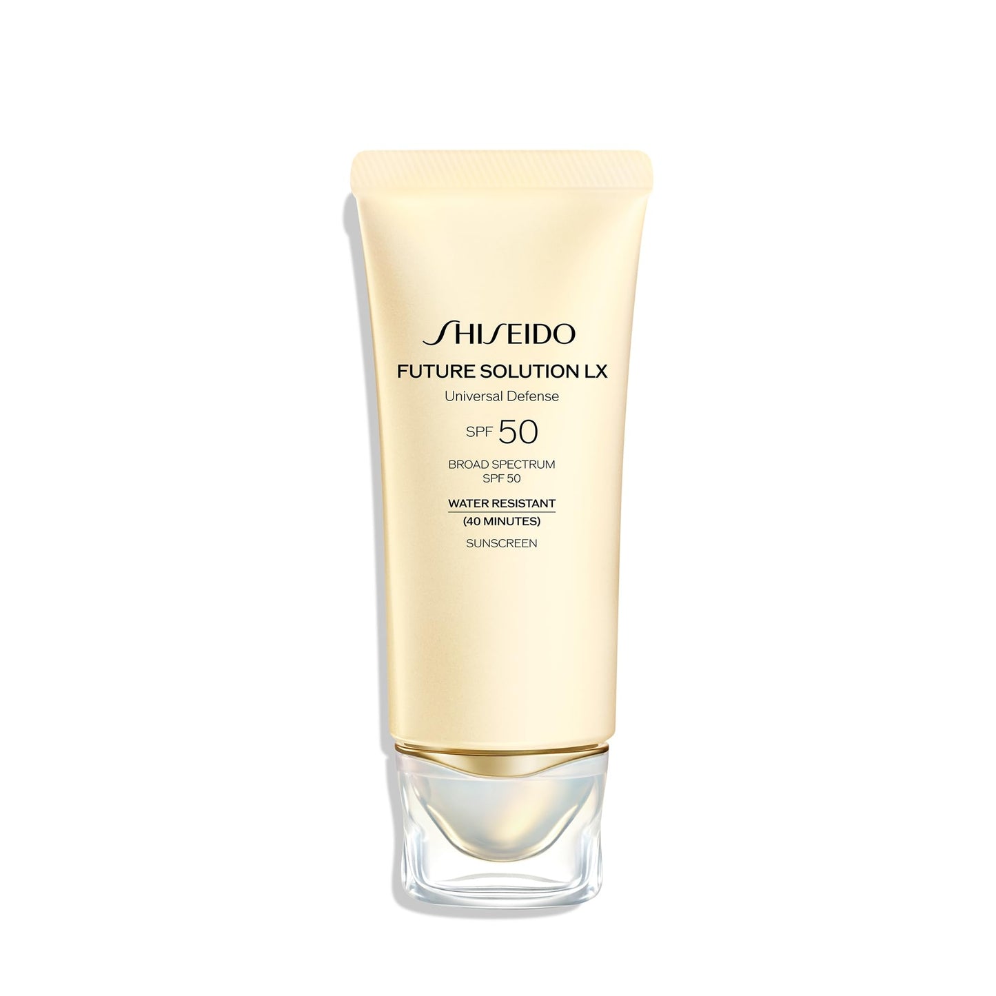 Shiseido Future Solution LX Universal Defense SPF 50 - Anti-Aging Hydrating Face Sunscreen Cream - Dewy, Radiant Finish - Non Greasy & Non-Comedogenic - 50 mL