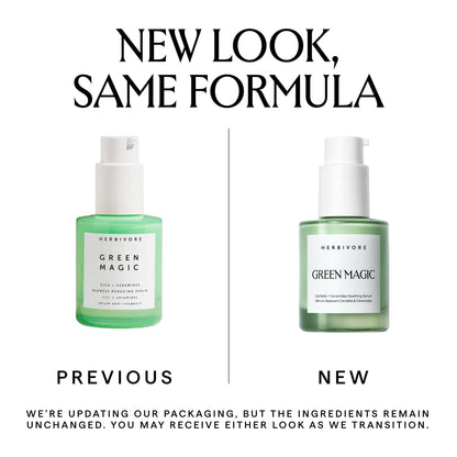 HERBIVORE Green Magic Cica + Ceramides – Fast-acting Redness-Reducing Serum for Sensitive Skin, Plant-based, Vegan, Cruelty-free, 30mL / 1 oz