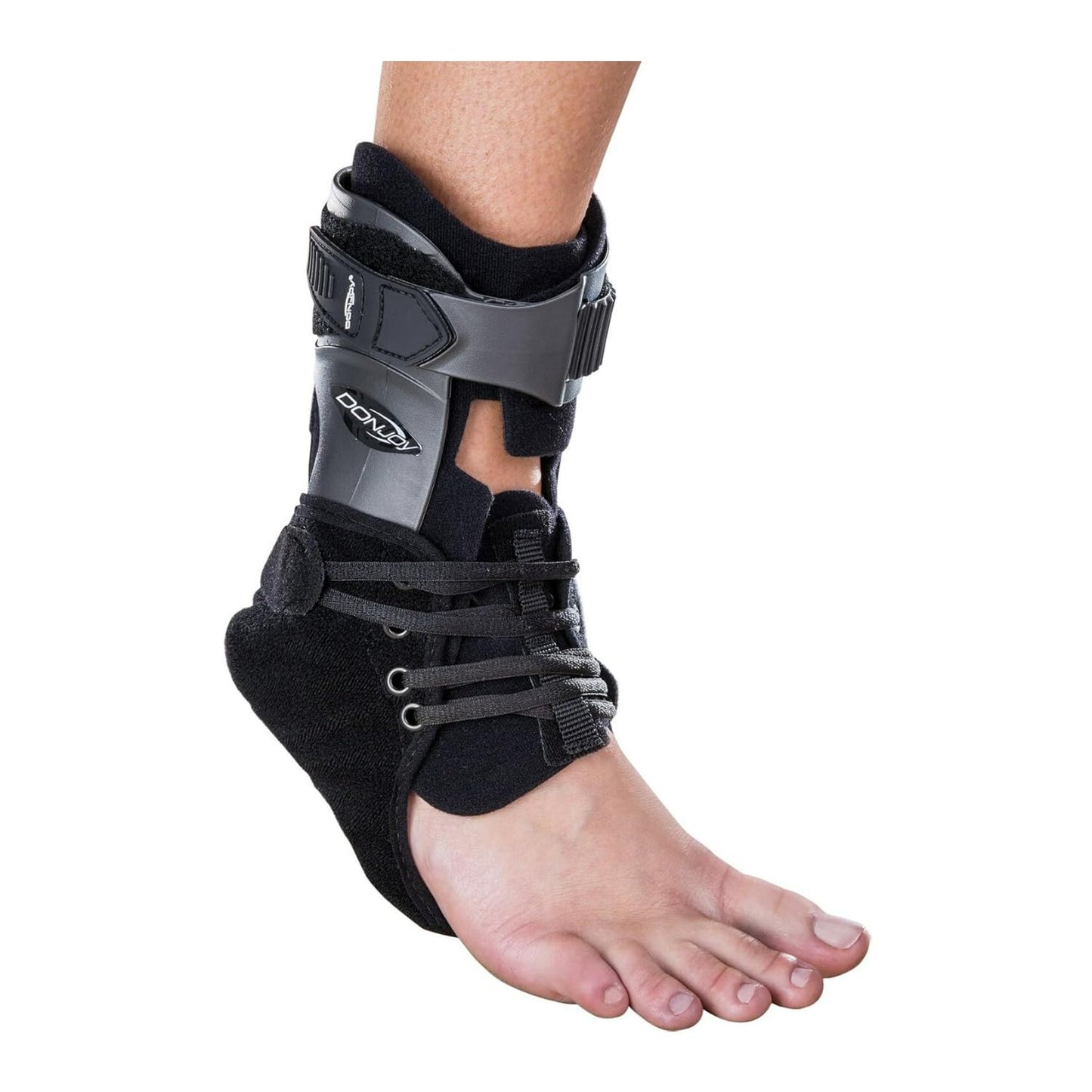 DonJoy Velocity Ankle Brace for Standard Size Right Calf with Low Profile Comfortable Design, Lightweight Construction, and Anatomically-Designed Bilateral Hinges (Medium, Extra Support)
