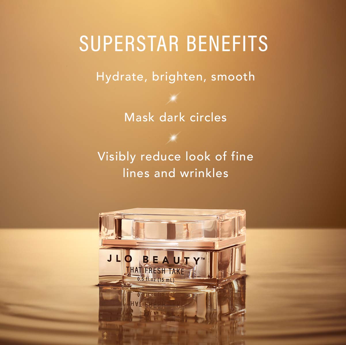 JLO BEAUTY Under Eye Cream for Women, Moisturizer with Peptides & Hyaluronic Acid, Hydrating Skin Care Cream to Help Reduce Puffiness, Dark Circles, Fine Lines & Wrinkles, That Fresh Take, 0.5 Oz