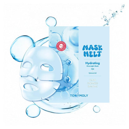 TONYMOLY Mask Melt Brightening Hydrogel Overnight Face Mask, Vitamin C and Rice Essence, 1 Sheet
