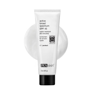 PCA SKIN Active Broad Spectrum SPF 45 - Zinc Oxide Water-Resistant Face & Body Sunscreen Lotion, Reef-Friendly, Oxybenzone & Oil-Free Formula (3 fl oz)