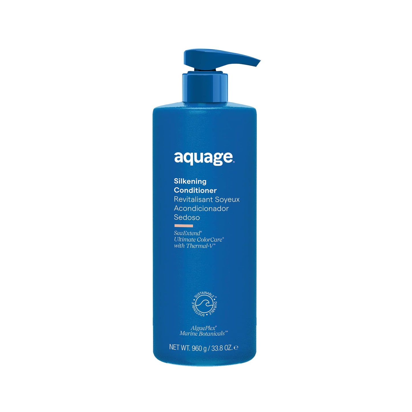 AQUAGE SeaExtend Silkening Conditioner, Improves Manageability and Prepares Hair for Sleek, Smooth Styling with Frizz-Free Results, 33.8 oz