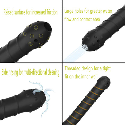 19.7in Silicone Enema for Colon Cleansing Shower Douche Attachment Nozzle Feminine Care Rinse Reusable Anal Enemas Flushing System