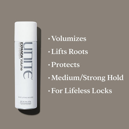 UNITE Hair – EXPANDA Volume – Root Lifting Foam for Instant Volume & Medium to Strong Hold – Thermal Protection – 8 Oz