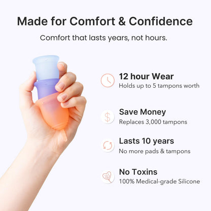 Lena Sensitive Small Menstrual Cup & Lena Cup Wash – Soft Reusable Silicone Period Cup and Gentle Cleanser Set for Comfortable, Easy Care