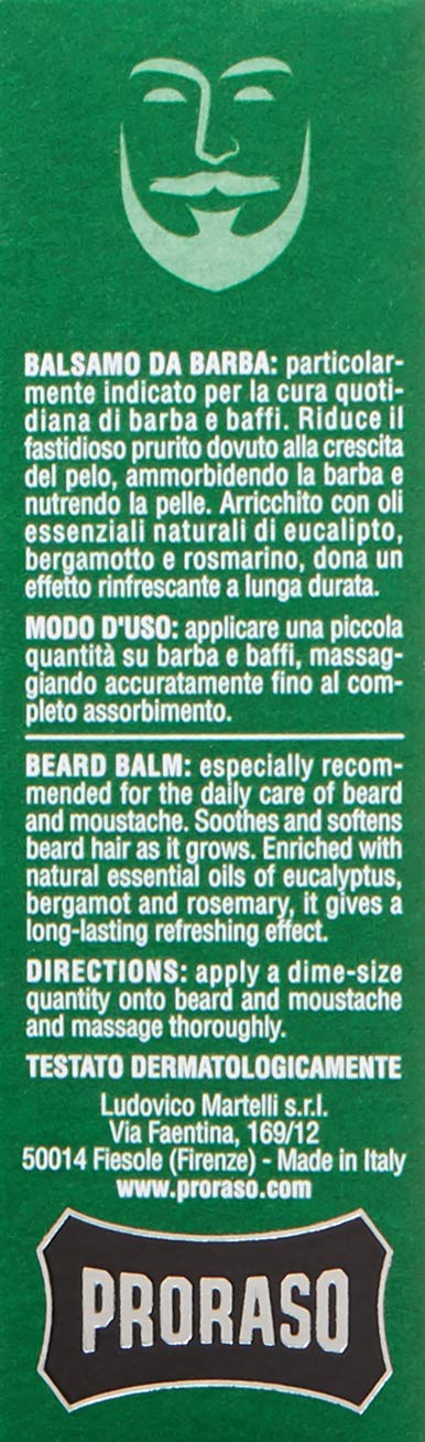 Proraso Beard Balm for Men, Nourish and Soften New Beard Growth and Short Beards