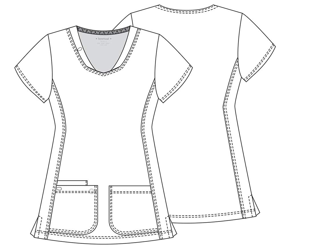 HeartSoul Women's Pitter-Pat V-Neck Scrubs Top