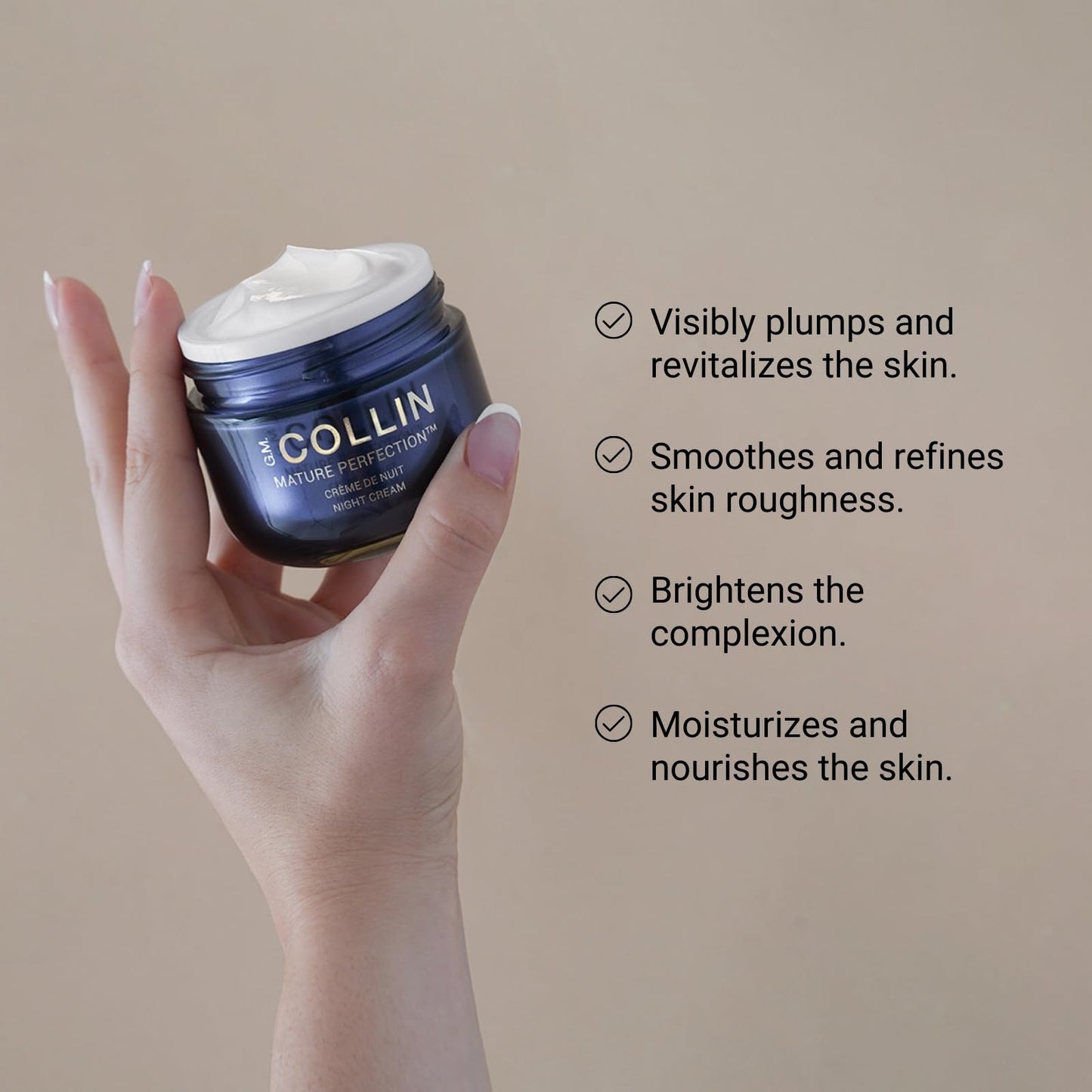 G.M. COLLIN Mature Perfection Night Cream | Hydrating Anti-Aging Face Cream | For Mature Skin Affected by Dryness, Fine Lines and Wrinkles