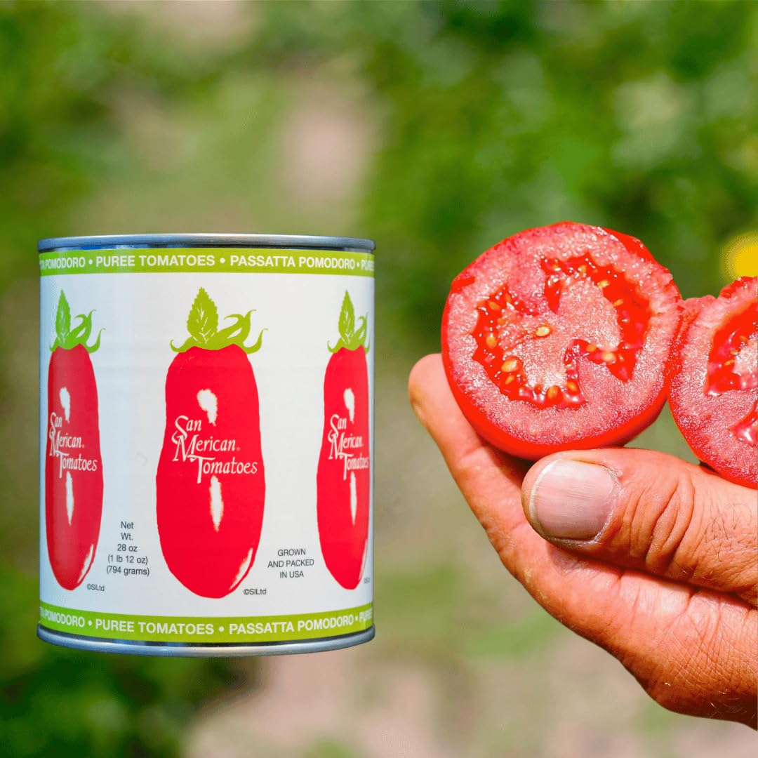 SMT San Merican Tomato, Canned Puree Tomatoes, 28 oz Pack of Three