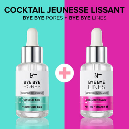 IT Cosmetics Bye Bye Lines Hyaluronic Acid Serum for Face - Hydrating Anti-Aging Facial Serum With Peptide & Vitamin B5, Visibly Plumps Skin, Smooths Look of Fine Lines, For All Skin Types - 1 fl oz