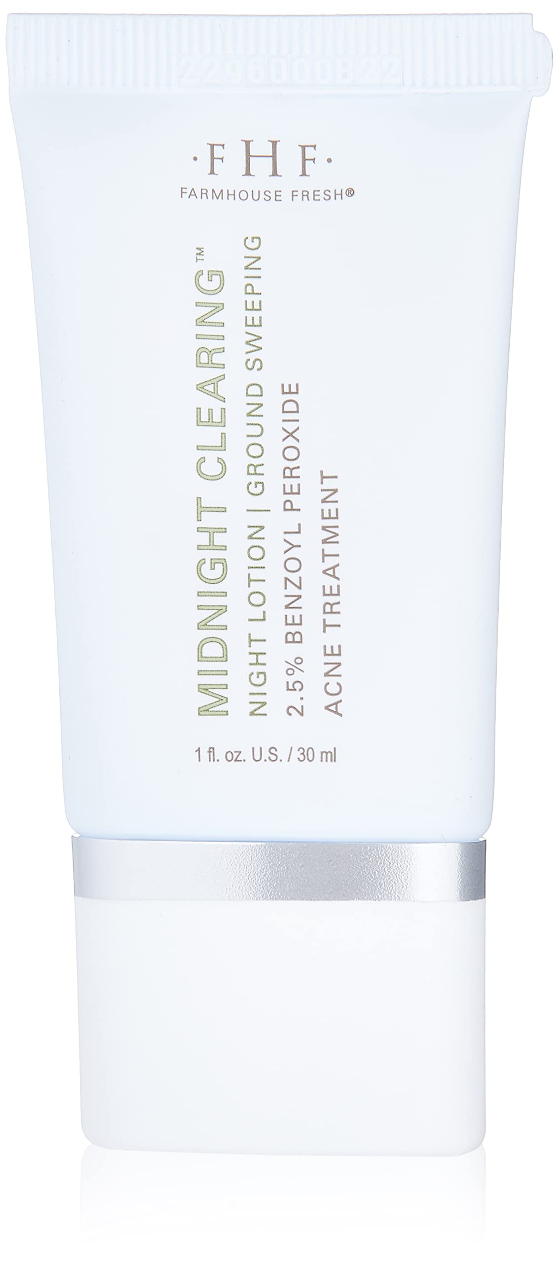 FarmHouse Fresh Midnight Clearing Lotion, Overnight Benzoyl Peroxide Acne Treatment with Niacinamide & Squalane, 1 fl oz