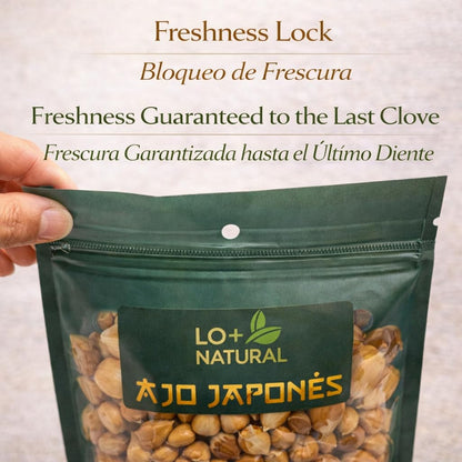 Ajo Japones 3oz (Japanese Garlic) Premium Quality resalable Bag Keeps Garlic Always Fresh! Crafted By Nature100% All Natural