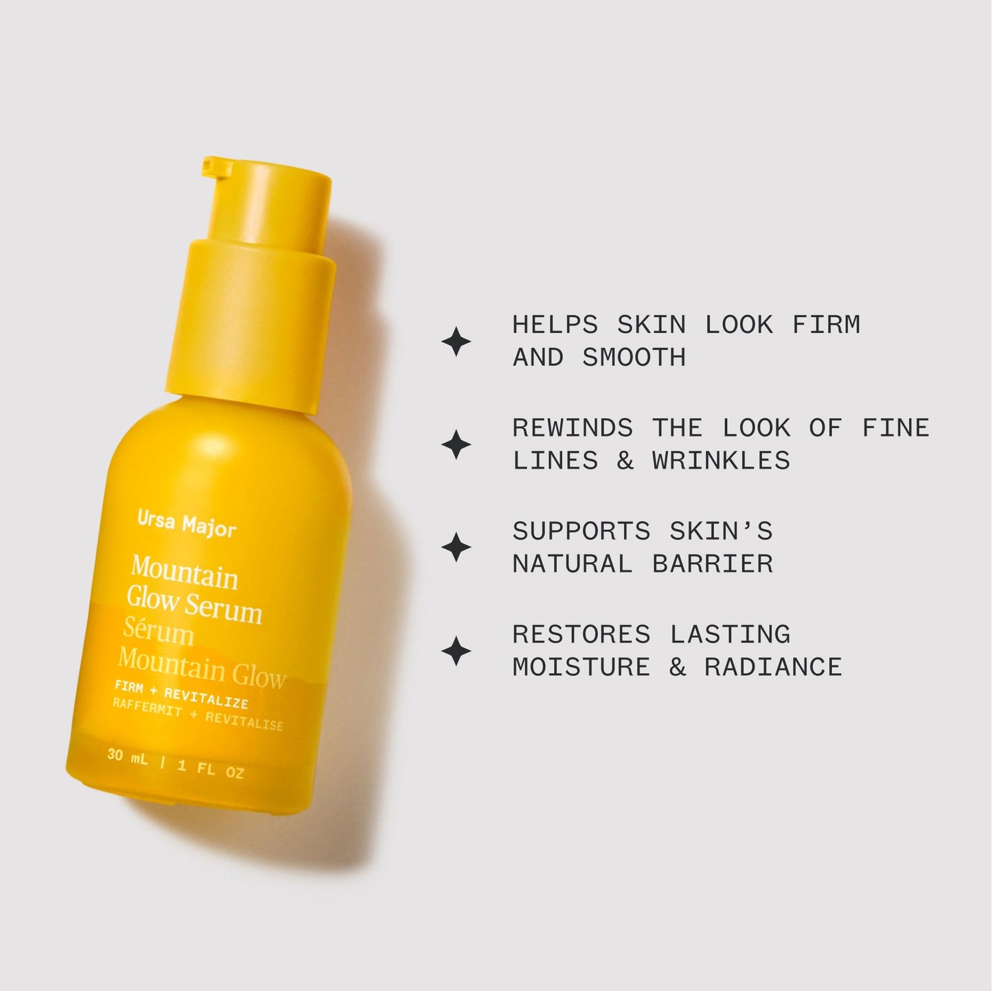 Ursa Major Mountain Glow Natural Face Serum | Vegan Daily Facial Moisturizer | Combat Wrinkles & Sagging Skin | Boost Radiance and Skin Glow | Cruelty-Free & Non-Toxic | For Men & Women | 1.0 ounce