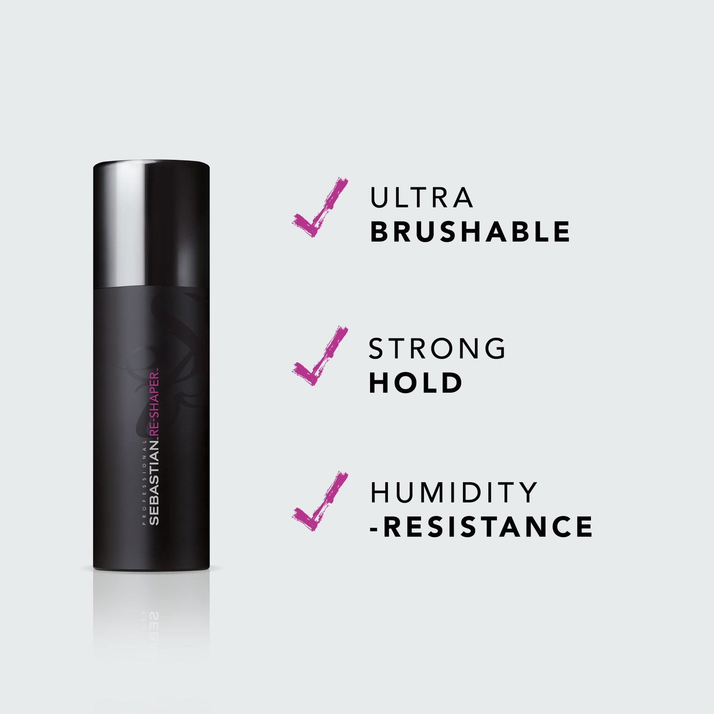 Sebastian Professional Re-Shaper Hairspray | Humidity Resistant-Strong Hold | Brushable, Firm Styling Control | For Medium to Heavy Textures | For All Hair Types