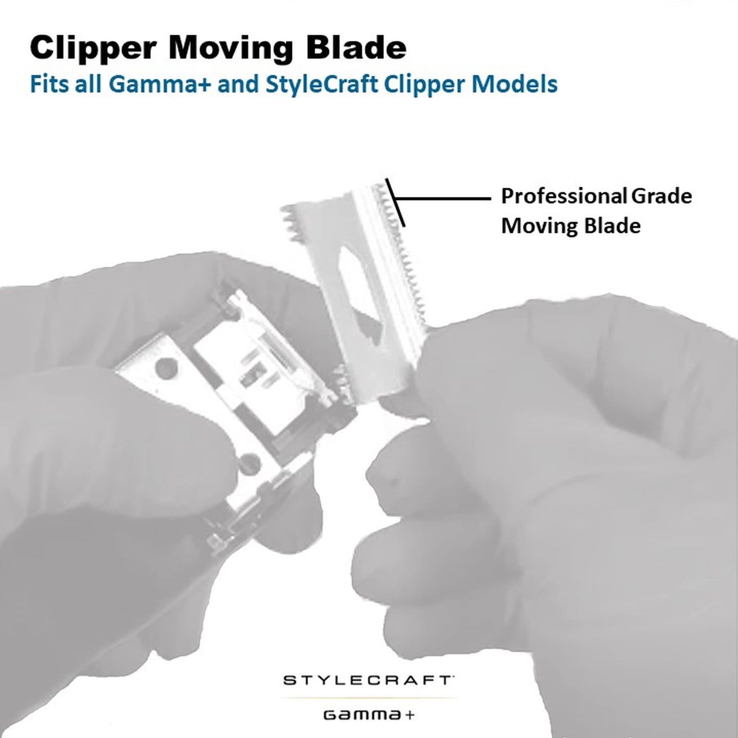 GAMMA+ Hair Clipper Fixed Moving Blade Replacement Black Diamond Carbon DLC and Gold Titanium