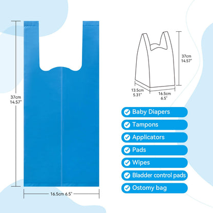 Personal Care Sanitary Disposal Bags (90 counts), Scented | for Sanitary Tampons, Pads, Liners, Wipes,Women Period Disposal | No Mess, Odor-Reducing,Hygiene Bags, Blue