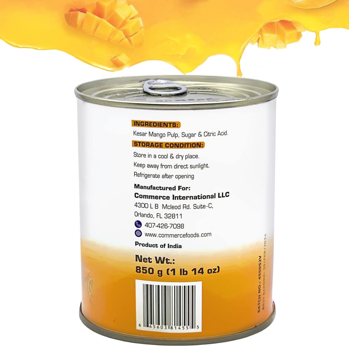 Eastern Feast - Kesar Mango Pulp, 30oz / 850g