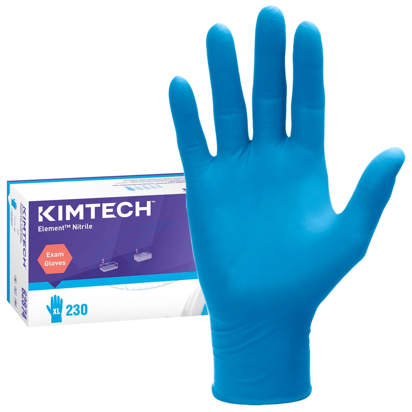 KIMTECH™ Element™ Nitrile Exam Gloves (62874), Thin Mil, 3.2 Mil, Ambidextrous, 9.0”, XL, 230 / Box