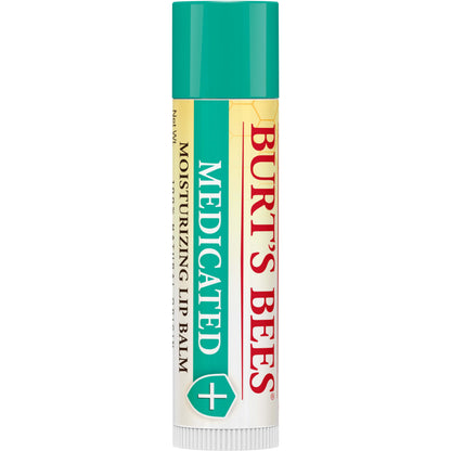 Burt's Bees Medicated Lip Balm, With Eucalyptus Oil and Menthol, Tint-Free, Natural Origin Lip Care, 2 Tubes, 0.15 oz.
