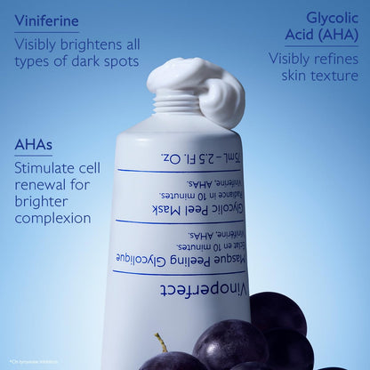 Caudalie Vinoperfect Glycolic Acid Peel Face Mask with AHAs, Radiance in 10 Minutes - 75 mL