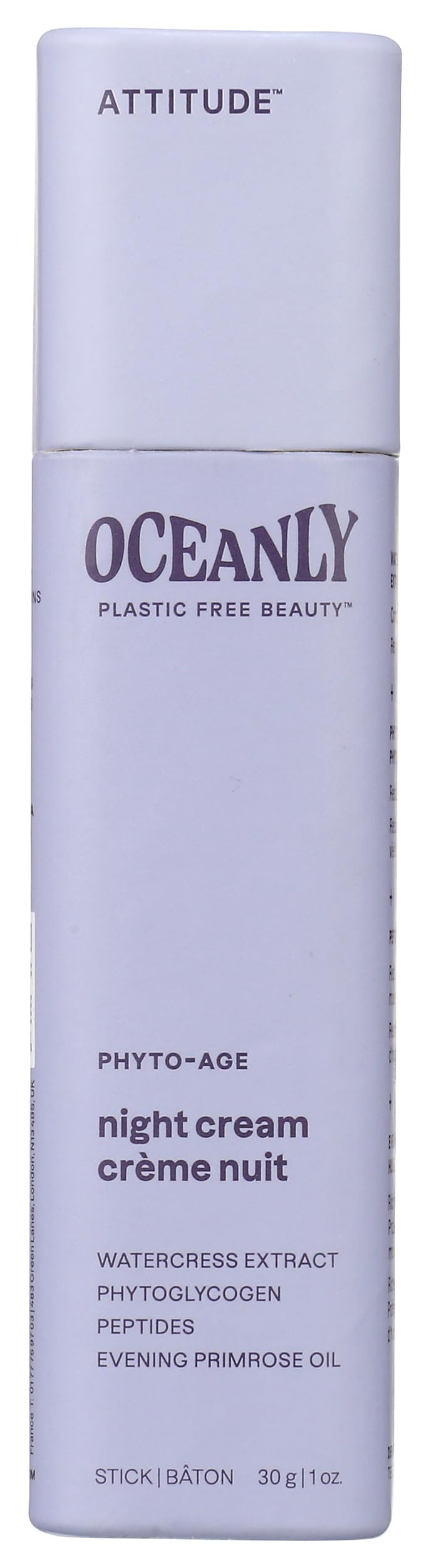 ATTITUDE Oceanly, Face Cream Night Phyto Age, 1 Ounce