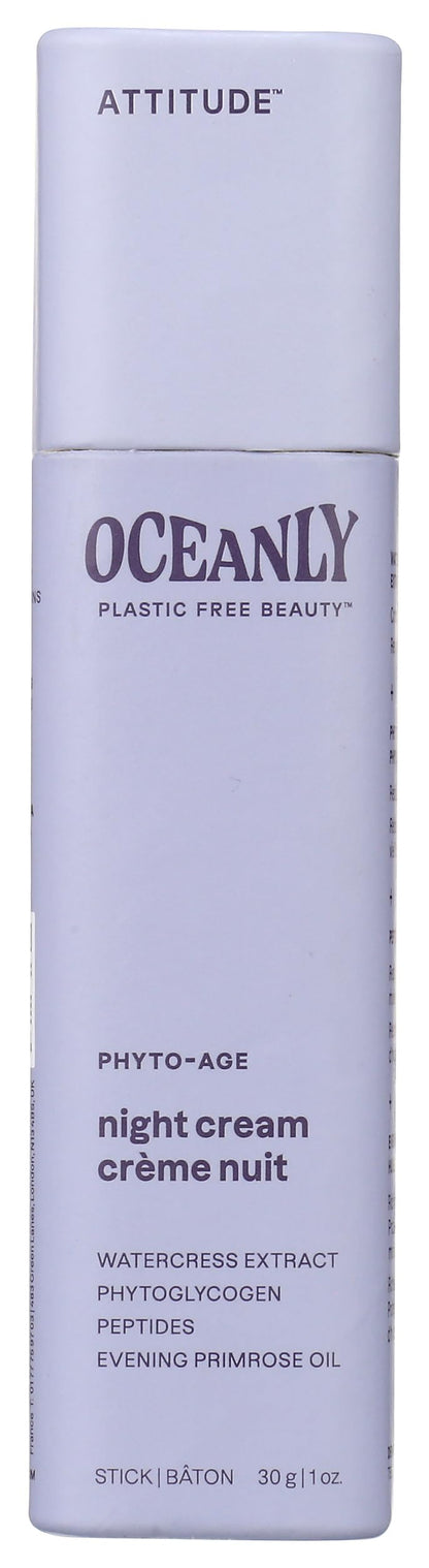 ATTITUDE Oceanly, Face Cream Night Phyto Age, 1 Ounce