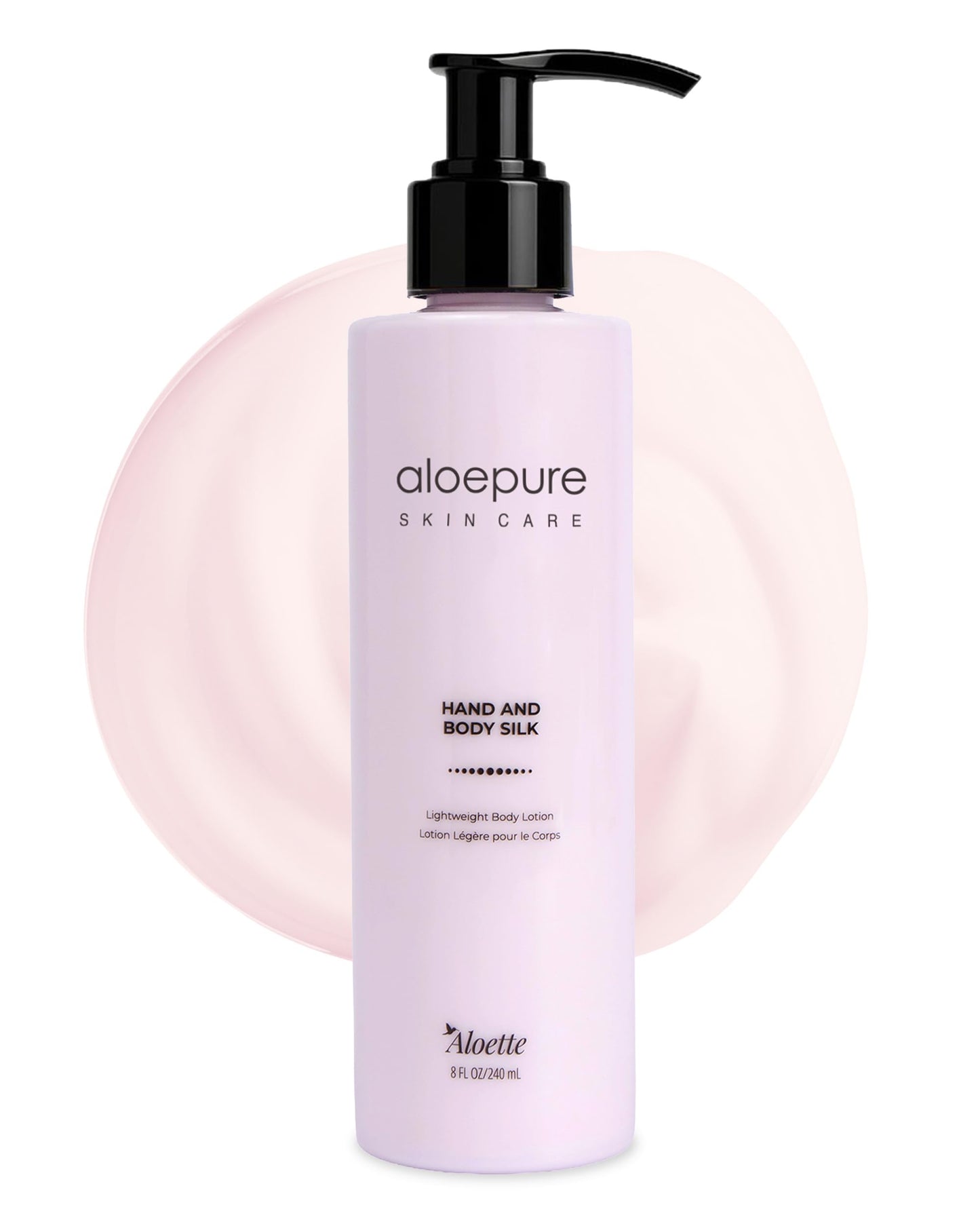 Aloette Hand & Body Silk Lotion - Lightweight & Gentle Moisturizer Body Lotion for Women & Men - Floral Scent Hydrating Skin Care with Aloe Vera Extract for Soft & Smooth Skin - 8 Fl Oz