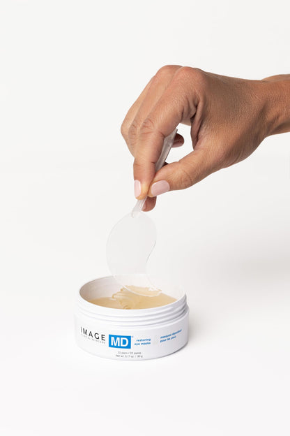 IMAGE Skincare, IMAGE MD Restoring Eye Masks, Hydrating Hydro-Gel Under Eye Masks, 3x Hyaluronic Acid Visibly Firms and Hydrates