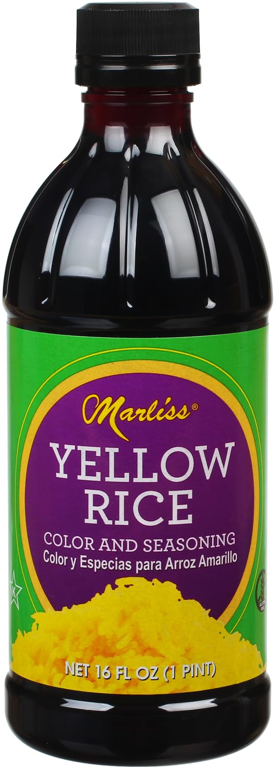 Marliss Yellow Rice Color, X-Large 16oz Bottle — Vibrant Amarillo for White Rice, Gluten-Free, Star-K Kosher, Made in USA — Adds Color Only, No Flavor Change