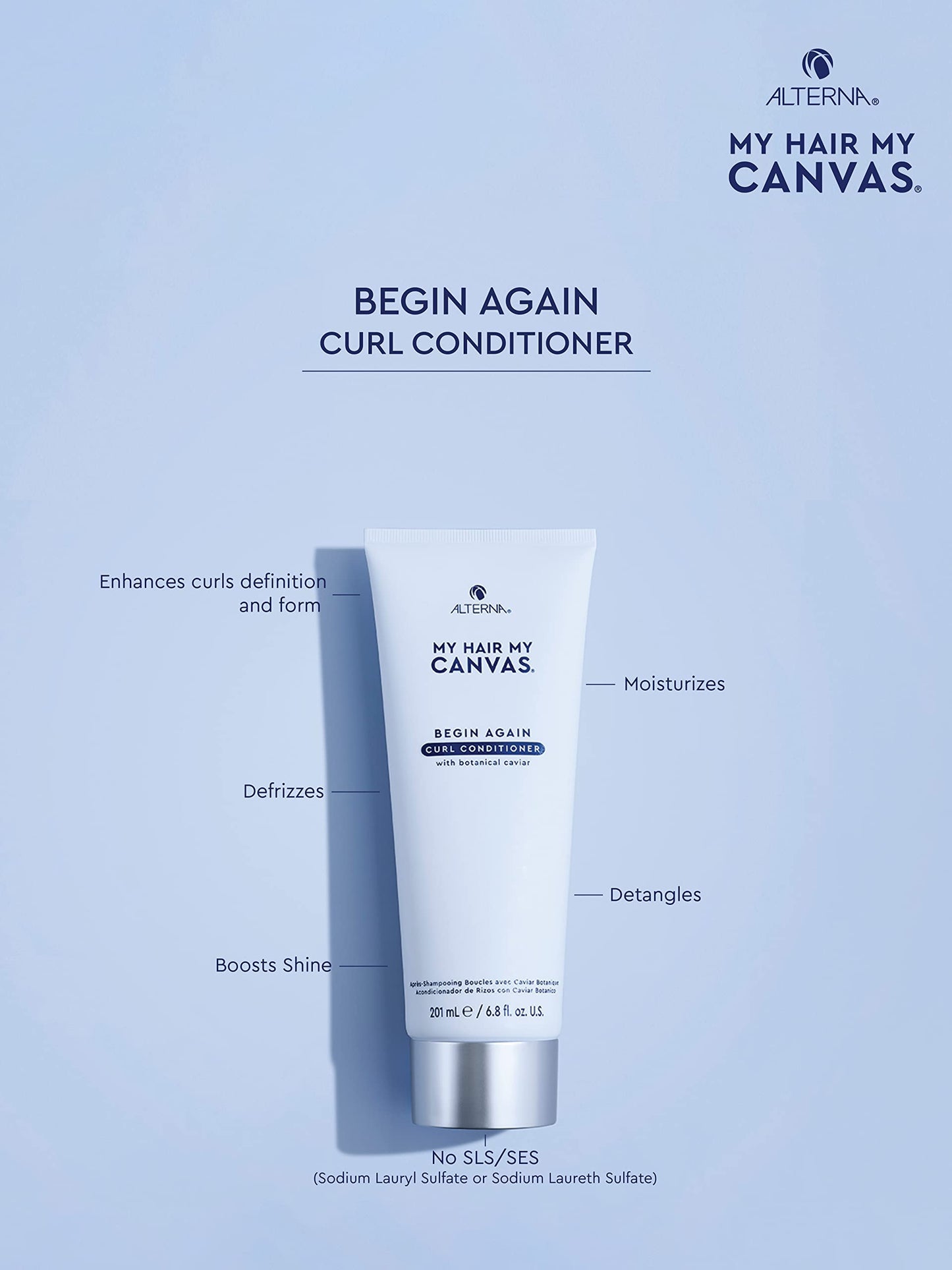My Hair. My Canvas. Begin Again Vegan Curl Enhancing Conditioner for Curly, Wavy, and Coily Hair