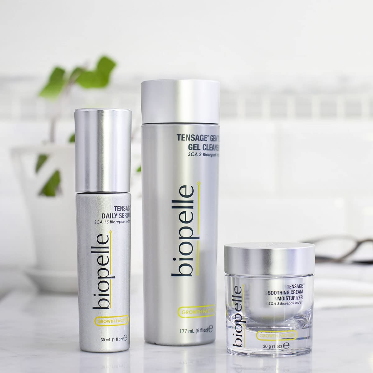 Biopelle Tensage Growth Factor Soothing Oil Free Moisturizer Face Cream with SCA 3 Biorepair Index, Snail Mucin Moisturizer for Oily Skin with Hyaluronic Acid and Antioxidants, 1 Oz