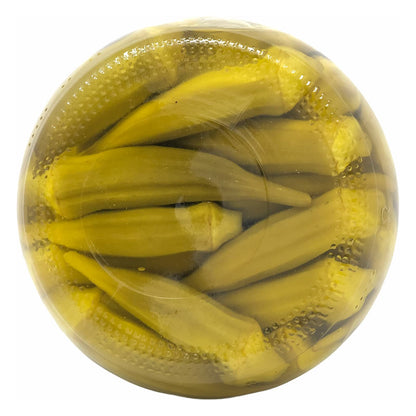 Lara's Pickled Okra with a Serving Tray - (Pack of 2, 64oz Each) - Artisanal Southern Style Mild Okra - Perfect for Charcuterie & Gourmet Snack Trays - Gluten-Free, All-Natural Okra Set
