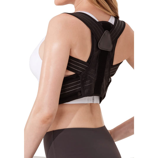 Portzon Back Brace Posture Corrector for Men and Women, Adjustable Breathable Support Pain Relief for Neck, Shoulders