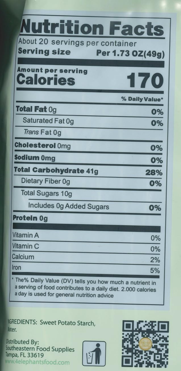 Four Elephants Sweet Potato Glass Noodles 35 oz (1kg), Family Value, Vegan, Gluten-Free & Non-GMO Korean Vermicelli for Japchae, Stir-Fry, Hot Pot, and Asian Cooking
