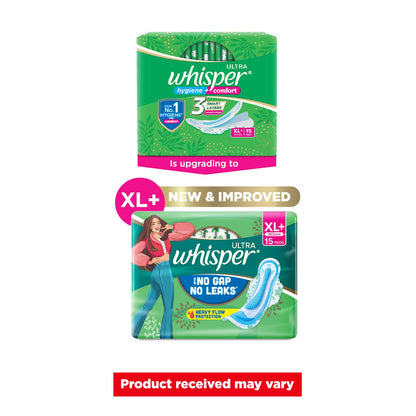 Whisper Ultra Sanitary Pads with Wings - 15 Pieces (XL Plus)