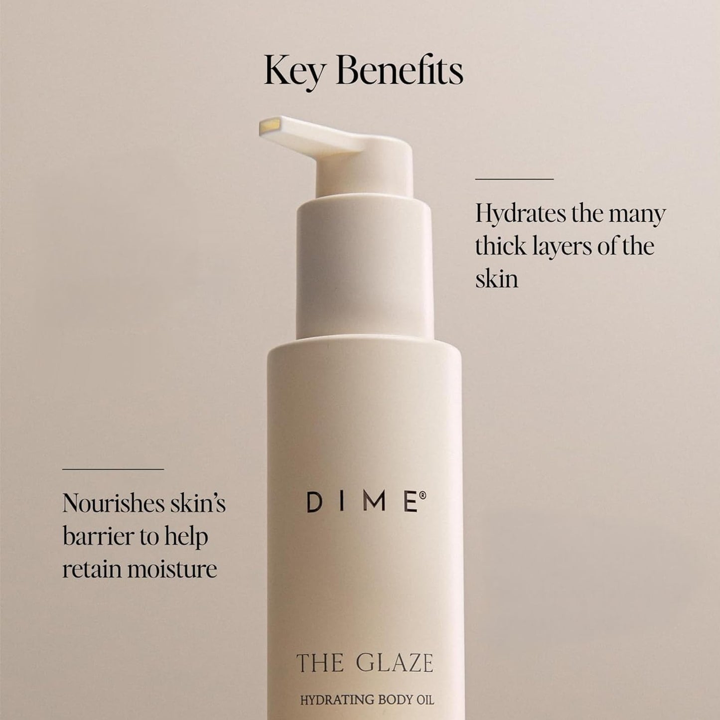DIME Beauty Glaze Body Oil, Hydrating, Non-Greasy Massage Oil, Argan and Jojoba Oil for Skin, Bath Oil for All Over Body Glow, 4 oz / 120 ml